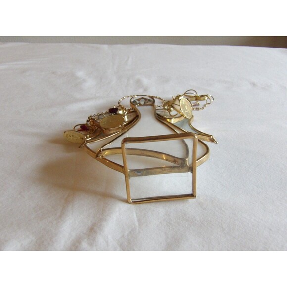 Vintage White Gold Stained Glass Suncatcher Angel Chain Hearts 8.75" READ - Picture 8 of 10